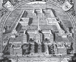 Militärreitinstitut Hannover aus der Vogelperspektive um 1878