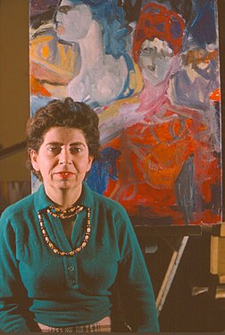 Miriam Laufer with paining in 1962.