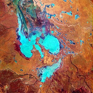 Satelitenbil faan a Lake Eyre