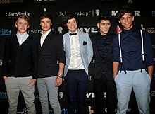 One Direction at red carpet of the Logie Awards of 2012 in Melbourne One Direction at the Logies Awards 2012.jpg