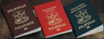 一本護照的封面，紅色