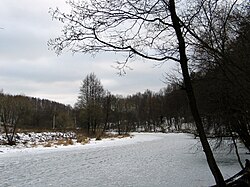 Река Рожайка зимой в районе «Атлас Парк-Отеля» и санатория «Подмосковье»