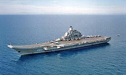 Russian Aircraft Carrier on Ven  J  N Laivaston Lentotukialus Amiraali Kuznetsov Vuonna 1996