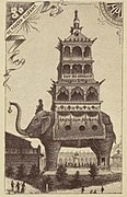 De Reuzenolifant getekend voor een souvenir-leporelloalbum