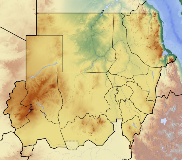 ハルツームの位置（スーダン内）