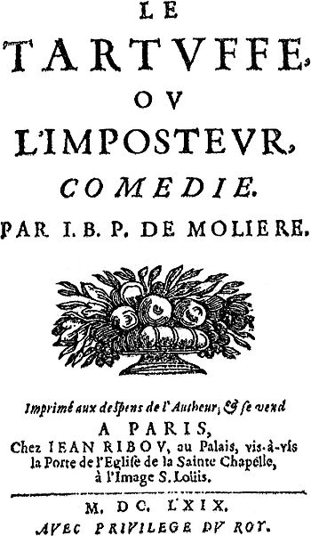 Front page of Le Tartuffe, ou l'Imposteur by M...