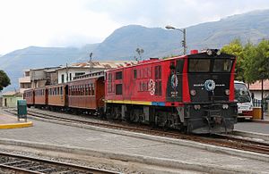 Train at Alausí station