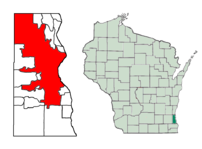 Location of Milwaukee in Milwaukee County, Wis...