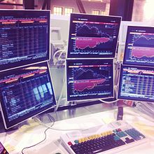 A 2012 Bloomberg Terminal with a multi-monitor set-up composed of six screens 2012 Bloomberg Terminal by jm3 - Creative Commons licensed.jpg