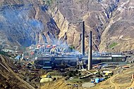 Anlegg ved El Teniente-gruva, den største kopargruva med underjordsdrift i verda