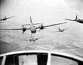 Vickers Wellingtons of 9 Squadron flying in formation. 9 Squadron in Formation 1939-45.jpg