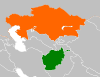 Location map for Afghanistan and Kazakhstan.