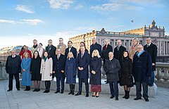 Regeringen Andersson på Lejonbacken utanför Stockholms slott den 30 november 2021.