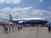 The record-breaking 777-200LR Worldliner, presented at the Paris Air Show 2005