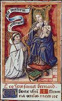 Bernard de Clairvaux recevant le lait de la Vierge.