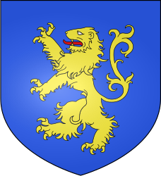 Stemma nello stile Projet Blason[23], consiste in forme ed elementi molto semplificati, colori molto accesi e in ogni stemma c'è sempre una luce da riflettore posta sullo stemma. Nell'araldica civica italiana questo stile è molto raro, ed è usato prevalentemente nei comuni della Valle d'Aosta. È sconsigliato l'uso di questo stile, dato che è usato raramente in contesti dell'araldica civica italiana, e nella comunità Araldica online non è gradito.[24][25]