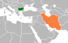 Location map for Bulgaria and Iran.