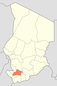 Harta provinciei Tandjilé  în cadrul statului Ciad
