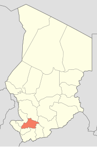 Map of Chad showing Tandjilé.