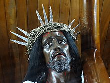 Close-up of head Cristo Negro (Black Christ) - Iglesia de San Felipe (02).jpg