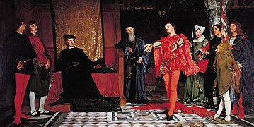 Hamlet recibiendo a los jugadores (1875) Museo Nacional de Varsovia