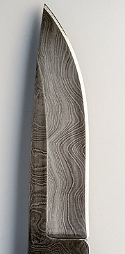 Pattern welded "Damascened steel" pocket knife