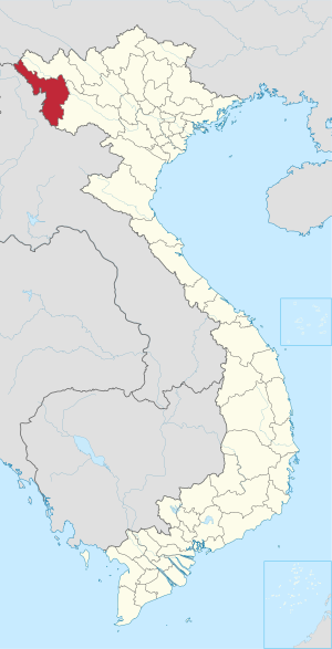 Karte von Vietnam mit der Provinz Tỉnh Điện Biên hervorgehoben