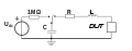 Obvod pro simulaci výboje ESD; (přepínač VLEVO) Nabíjení kondenzátoru C přes rezistor cca 1 Mohm na ss napětí Vdc; (přepínač VPRAVO) Objekt o kapacitě C se vybíjí přes rezistor R a indukčnost L do DUT, tj. zkoušené komponenty