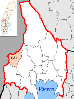 Община Еда на картата на лен Вермланд, Швеция