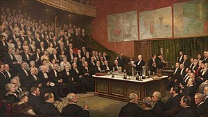 A Friday Evening Discourse at the Royal Institution; Sir James Dewar on Liquid Hydrogen by Henry Jamyn Brooks, 1904 Henry Jamyn Brooks - A Friday Evening Discourse at the Royal Institution; Sir James Dewar on Liquid Hydrogen, 1904.jpg