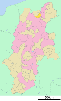 موقعیت ایزونا، ناگانو در نقشه