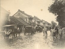 Chinese camp during a flood (bandjir) in Batavia