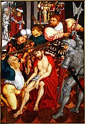 La Dérision du Christ (milieu du XVI ème siècle), école de Lucas Cranach l'Ancien.