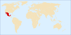 Un mapa mostrant la localització de Mèxic