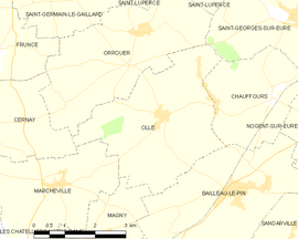 Mapa obce Ollé