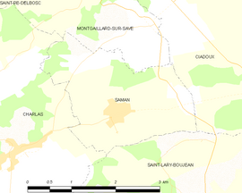 Mapa obce Saman