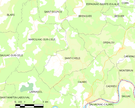 Mapa obce Saint-Chels