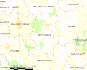 Poziția localității Courcebœufs