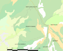 Mapa obce Essert-Romand