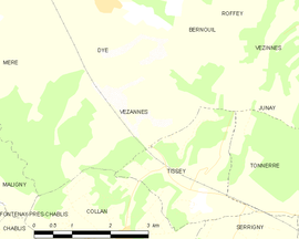Mapa obce Vézannes
