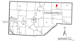 Location of Canadohta Lake in Crawford County