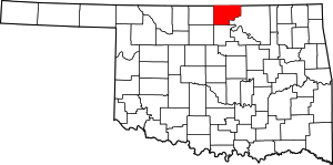 Map of Oklahoma highlighting Kay County