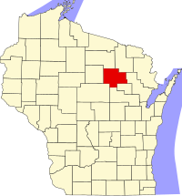 Map of Viskonsin highlighting Langlade County