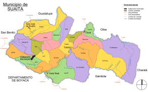 Corregimientos de la municipalité de Suaita.