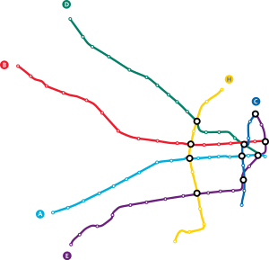 Схема лініяў мэтрапалітэну Буэнас-Айрэсу