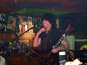 Michael Angelo Batio with his double guitar