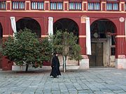 Orthodox monk in the Vatopedi monastery.