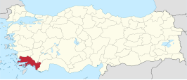 Kaart van Muğla