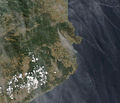 Satellite image from NASA showing the start of the fire in la Jonquera