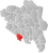 Sør-Aurdal markert med rødt på fylkeskartet